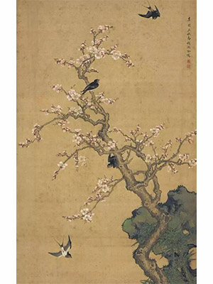 沈铨 《梅花燕子图》