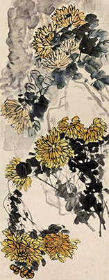 吴昌硕 《墙根菊花可沽酒》
