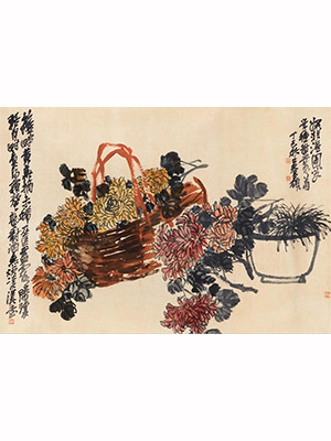 吴昌硕 《篱畔黄花摘未稀》