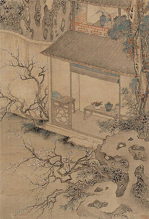 钱杜 《空斋梅花》