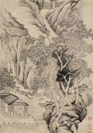 钱杜 《松涧听泉》