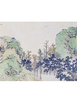 钱杜 《山色空蒙翠欲流》长卷
