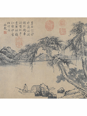 仲穆 《岸石汀沙》卷