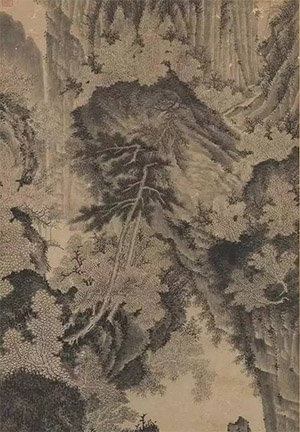 王绂 《墨笔幽涧图》
