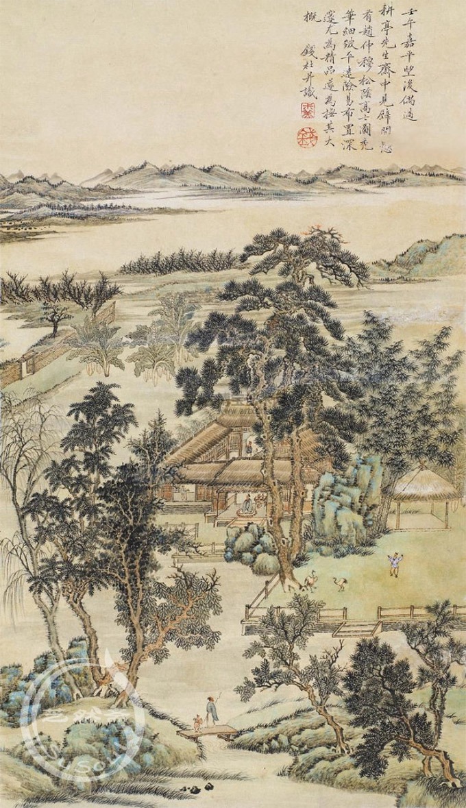 钱杜 《松荫高士图》