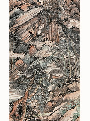 王震 《秋山读书图》