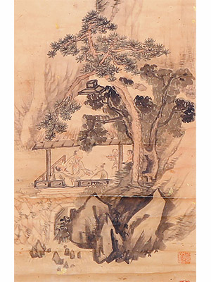 上官周 《小亭欢聚图》