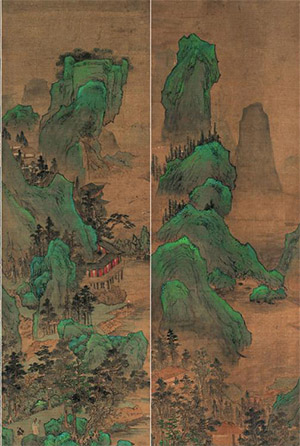 上睿 《青绿山水》四条屏