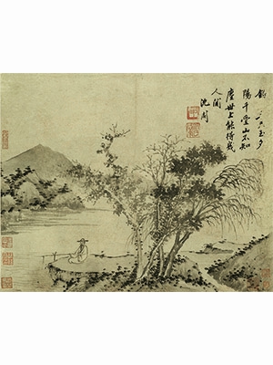 沈周 《枯山静钓图》
