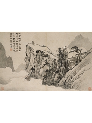 沈周 《杖藜远眺》