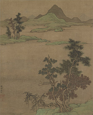 盛懋 《横波泛舟图》