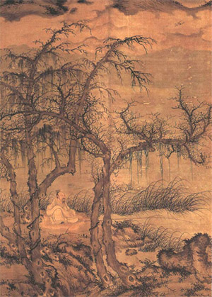 盛懋 《秋溪垂钓》