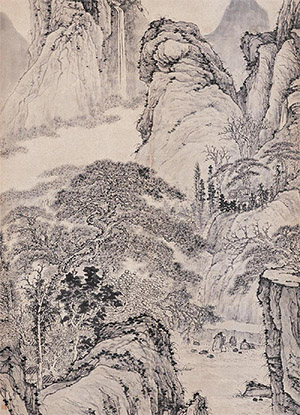 石涛 《泉声树影》