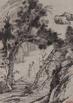 石涛 《松露滴身》