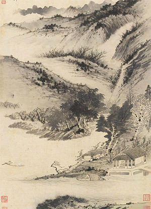 石涛 《横塘渔艇》