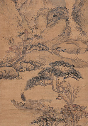 石涛 《秋山泛舟图》