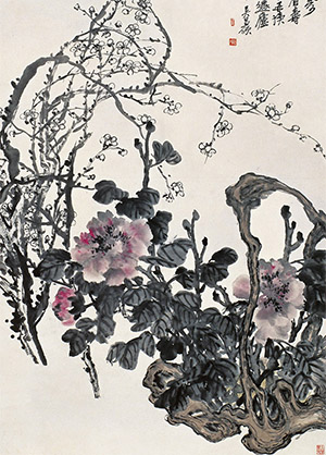 吴昌硕 《贵寿多福》