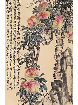 吴昌硕 《山头桃正熟》