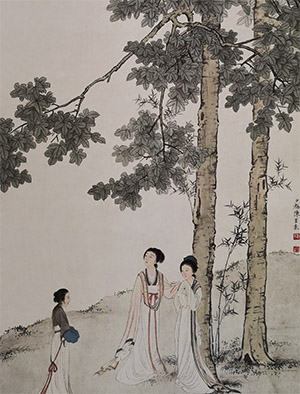 陈少梅 《桐荫仕女》