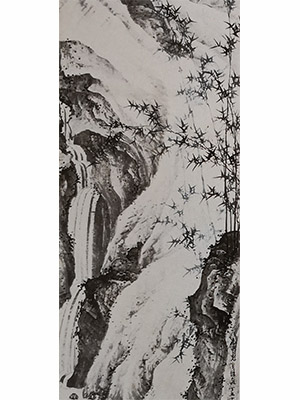 陈少梅 《竹流观瀑》
