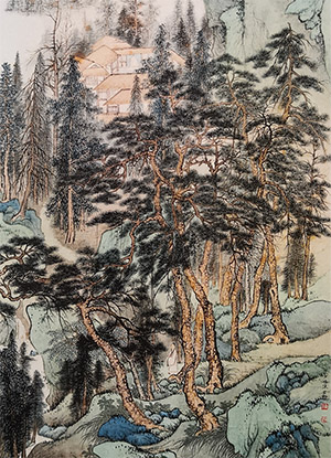 陈少梅 《山居松风》