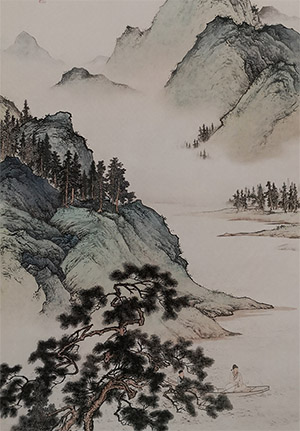陈少梅 《松溪放棹》