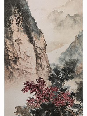 陈少梅 《西山红叶》
