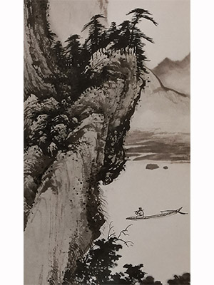 陈少梅 《江上笛声》
