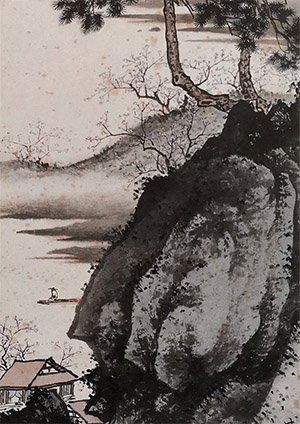陈少梅 《楼湖鱼钓》
