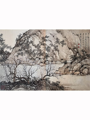 陈少梅 《桃竹春色》