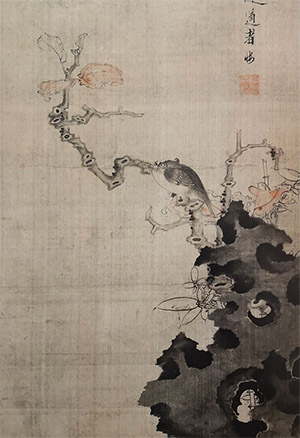 陈洪绶 《红叶小鸟》