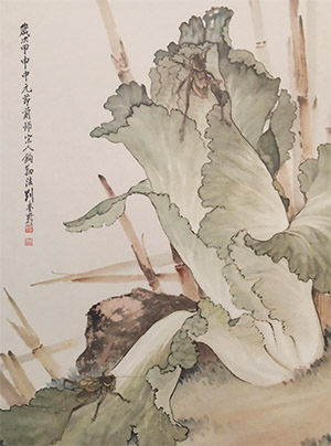 刘奎龄 《蝈蝈白菜》