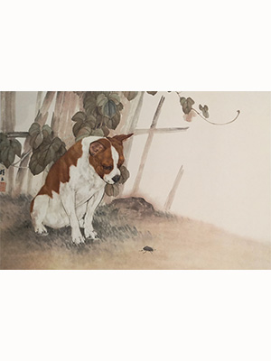 刘奎龄 《小狗与甲虫》