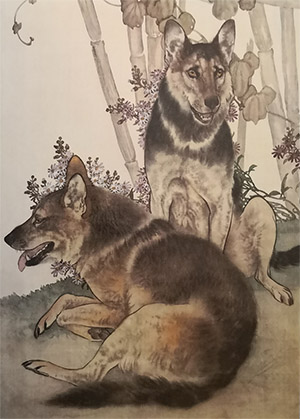 刘奎龄 《双狗》