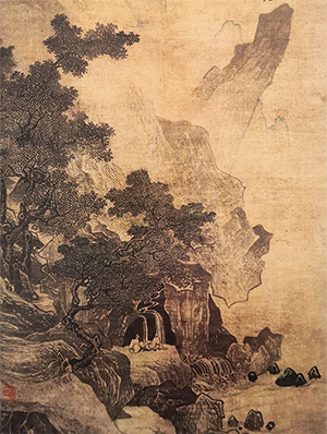 唐寅 《春风听泉》