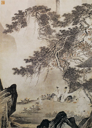 唐寅 《东篱赏菊图》