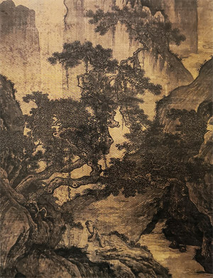 唐寅 《清溪松荫》