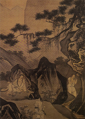 唐寅 《掏钱赏菊》