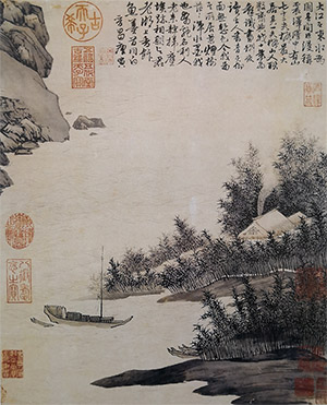 唐寅 《震泽烟树图》