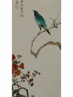 戈湘岚 《花鸟轴》