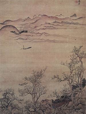 恽寿平 《溪林渔艇》