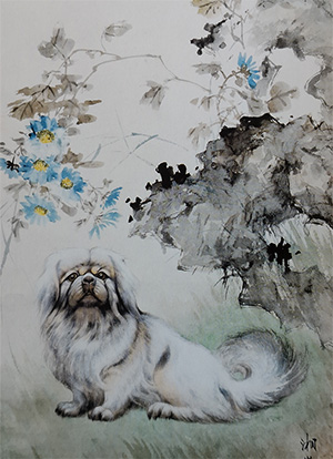 戈湘岚 《白犬图》