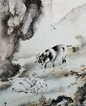 戈湘岚 《三羊图》