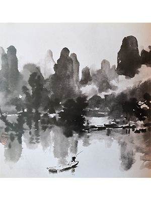 徐悲鸿 《漓江春雨》卷