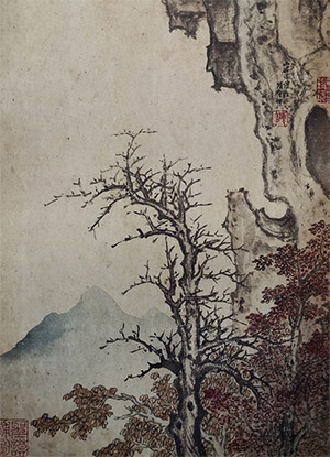 项圣谟 《秋崖乔柯图》