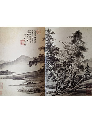 项圣谟 《疏林听雨》