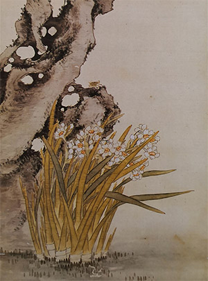 居巢 《水仙湖石》
