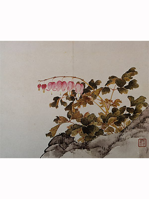 居廉 《荷包牡丹》