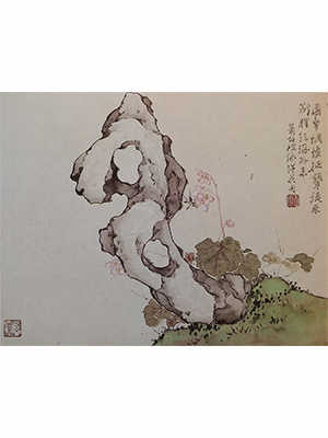 居廉 《紫背天葵蚊子》