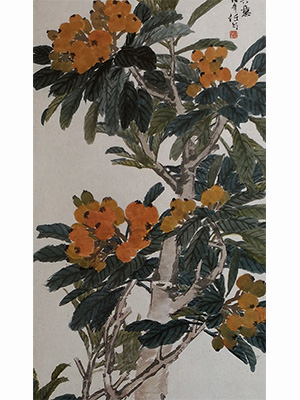 任伯年 《枇杷鸡雏图》